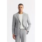 Avva Erkek Gri Mono Yaka Viskon Karışımlı Hafif Bi-Stretch Blazer Comfort Slim Fit Ceket A51Y4001 - 50