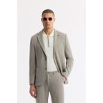 Avva Erkek Gri Mono Yaka Viskon Karışımlı Hafif Bi-Stretch Blazer Comfort Slim Fit Ceket A51Y4011 - 48