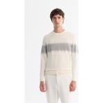 Avva Erkek Gri Regular Fit Bisiklet Yaka Çizgili Soft Touch Triko Kazak A42Y5055 - XL