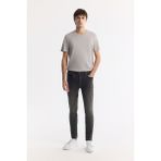 AVVA Erkek Gri Rio Skinny Fit Eskitme Yıkama Jean Pantolon A42y3512 - 34