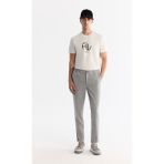 Avva Erkek Gri Yanları Lastikli Ekose Duble Paça Elastan Slim Fit Pantolon A42Y3022 - 33
