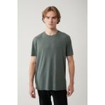 Avva Erkek Haki Bisiklet Yaka Bi-Stretch Soft Touch Basic Regular Fit T-Shirt B001031 - 3XL