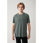 Avva Erkek Haki Bisiklet Yaka Bi-Stretch Soft Touch Basic Regular Fit T-Shirt B001031 - XXL