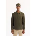 Avva Erkek Haki Polo Yaka Pamuklu Basic Slim Fit Sweatshirt B001080