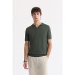 Avva Erkek Haki Polo Yaka Rayon Triko Regular Fit T-Shirt A51Y5015 - XL