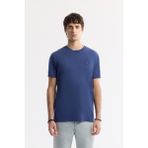 Avva Erkek İndigo Bisiklet Yaka Bi-Stretch Soft Touch Basic Regular Fit T-Shirt B001031 - XXL