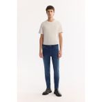 Avva Erkek İndigo Pamuklu Eskitme Yıkamalı Madrid Comfort Slim Fit Jean Pantolon A52Y3529 - 33