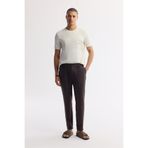 Avva Erkek Kahve Relaxed Fit Beli Lastikli %100 Keten Pantolon B003032