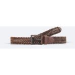 AVVA Erkek Kahverengi %100 Deri Örgü Kemer A41y9322 - 125 cm