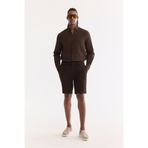 Avva Erkek Kahverengi Beli Lastikli %100 Keten Relaxed Fit Şort B003732