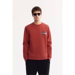 Avva Erkek Kiremit Bisiklet Yaka Pamuklu Bi-Stretch Baskılı Regular Fit Sweatshirt A52Y1260