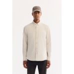 Avva Erkek Kırık Beyaz Düğmeli Yaka %100 Pamuk Soft Touch Kadife Regular Fit Gömlek B002032 - XL