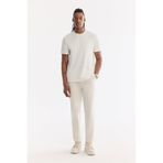 Avva Erkek Kırık Beyaz Yanı Lastikli Kırışmaz Teknik Kumaş Slim Fit Pantolon A61Y3077