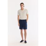 Avva Erkek Lacivert Beli Lastikli %100 Keten Relaxed Fit Şort B003732
