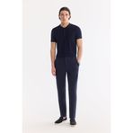 Avva Erkek Lacivert Beli Lastikli Viskon Karışımlı Elastan Slim Fit Pantolon A61Y3212