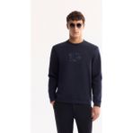 AVVA Erkek Lacivert Bisiklet Yaka Pamuklu Bi-Stretch Baskılı Regular Fit Sweatshirt A52Y1247 - 3XL