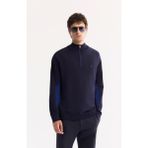 Avva Erkek Lacivert Dik Yaka Fermuarlı Rayon Tüylenmeyen Triko Regular Fit Kazak A52Y5020 - XL