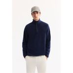Avva Erkek Lacivert Dik Yaka Fermuarlı Soft Touch Polar Regular Fit Sweatshirt E001068