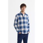 Avva Erkek Lacivert Düğmeli Yaka %100 Pamuk Flanel Regular Fit Gömlek A42Y2004 - 2XL