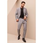 AVVA Erkek Lacivert Ekose Gofreli Astarsız Çift Yırtmaçlı Comfort Slim Fit Ceket A31Y4015 - 54