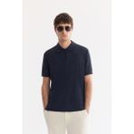 Avva Erkek Lacivert Kıvrılmaz Fermuarlı Polo Yaka Regular Fit T-Shirt A61Y1090