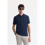 Avva Erkek Lacivert Kıvrılmaz Polo Yaka %100 Pamuk Basic Regular Fit T-Shirt B001032