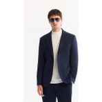 Avva Erkek Lacivert Mono Yaka Bi-Stretch Hafif Dokulu Blazer Comfort Slim Fit Ceket A52Y4013 - 48