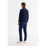 Avva Erkek Lacivert Regular Fit Soğuğa Dayanıklı Fermuarlı Dik Yaka Polar Sweatshirt A42Y1380