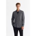 Avva Erkek Lacivert Slim Fit Düğmeli Yaka %100 Pamuk Flanel Gömlek A42Y2002 - XL
