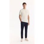 AVVA Erkek Lacivert Yanı Lastikli Viskon Karışımlı Slim Fit Chino Pantolon A52Y3053 - 33