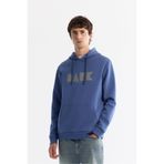 Avva Erkek Mavi Regular Fit Kapüşonlu Pamuklu Baskılı Elastan Sweatshirt A42Y1322