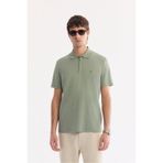 Avva Erkek Mint Kıvrılmaz Polo Yaka Fermuarlı %100 Pamuk Regular Fit T-Shirt A61Y1038