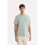 AVVA Erkek Mint Yeşil Bisiklet Baskılı Viskon Karışımlı Bi-Stretch İnterlok Regular Fit T-shirt A61Y1052 - XS