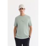 AVVA Erkek Mint Yeşil Bisiklet Yaka Baskılı Bi-Stretch İnterlok Regular Fit T-shirt A61Y1054 - 3XL