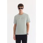AVVA Erkek Mint Yeşil Bisiklet Yaka Baskılı Bi-Stretch İnterlok Regular Fit T-shirt A61Y1161 - 3XL