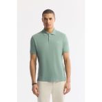 Avva Erkek Mint Yeşil Kıvrılmaz Polo Yaka %100 Pamuk Basic Regular Fit T-Shirt B001032 - XS