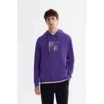 Avva Erkek Mor Kapüşonlu Pamuklu Baskılı Elastan Regular Fit Sweatshirt A42Y1324 - 2XL