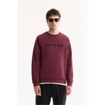 Avva Erkek Mürdüm Bisiklet Yaka Pamuklu Bi-Stretch Baskılı Regular Fit Sweatshirt A52Y1249