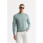 Avva Erkek Nil Yeşili Regular Fit Bisiklet Yaka Dokulu Rayon Triko Kazak A51Y5022