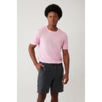 Avva Erkek Pembe Bisiklet Yaka Triko Regular Fit T-Shirt A41Y5074 - Pembe
