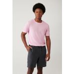 Avva Erkek Pembe Bisiklet Yaka Triko Regular Fit T-Shirt A41Y5074