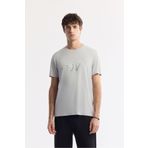 Avva Erkek Regular Fit Açık Gri Bisiklet Yaka Baskılı Soft Touch T-Shirt A51Y1106