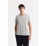 Avva Erkek Regular Fit Açık Gri Bisiklet Yaka Bi-Stretch Soft Touch Basic T-Shirt B001031