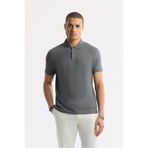 Avva Erkek Regular Fit Antrasit Kıvrılmaz Polo Yaka %100 Pamuk Basic T-Shirt B001032