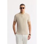 Avva Erkek Regular Fit Bej Kıvrılmaz Polo Yaka %100 Pamuk Basic T-Shirt B001032