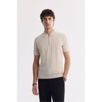 Avva Erkek Regular Fit Bej Polo Yaka Rayon Triko T-Shirt A51Y5046