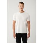 Avva Erkek Regular Fit Beyaz Bisiklet Yaka Bi-Stretch Soft Touch Basic T-Shirt B001031