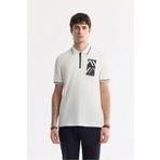 Avva Erkek Regular Fit Beyaz Polo Yaka Baskılı %100 Pamuk T-Shirt A51Y1167