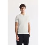 Avva Erkek Regular Fit Beyaz Polo Yaka Dokulu Jakarlı T-Shirt A51Y1019