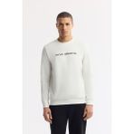 Avva Erkek Regular Fit Ekru Bisiklet Yaka Baskılı Bi-Stretch İnterlok Sweatshirt A51Y1208